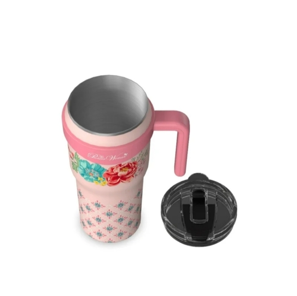 NWT Pioneer Woman 40oz Brilliant Bloom Stainless Steel Tumbler Floral Pink - Picture 2 of 5